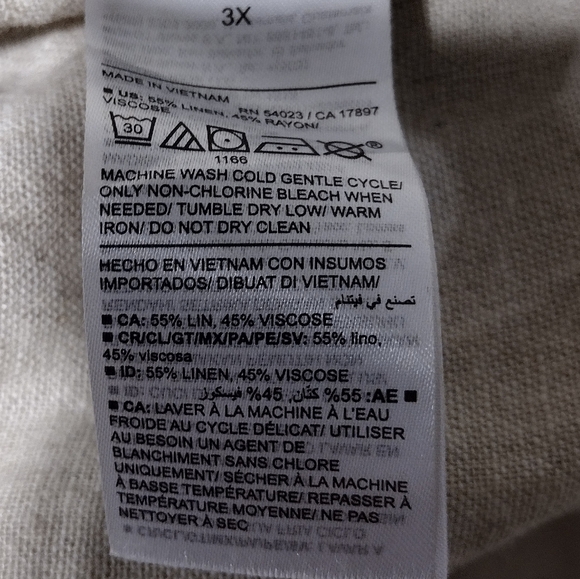 NWOT Old Navy Linen Blend Pants Womens 3X Tan Boho Retro 90s Y2K Minimalist - Picture 8 of 8